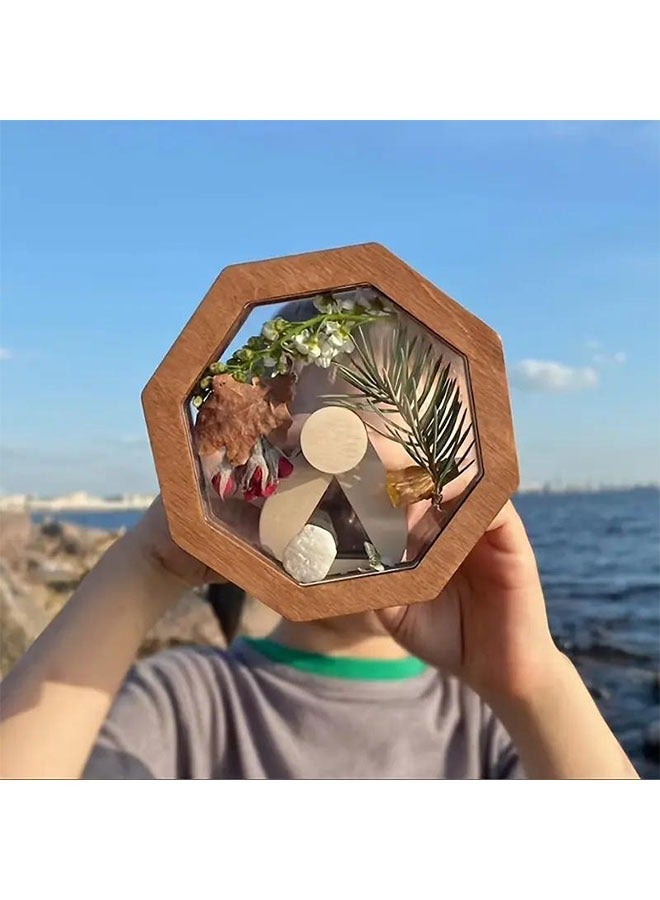 1pc Wooden DIY Kaleidoscope Kit | Educational Toy for Creative Outdoor Exploration, Puzzle Game - Image 1