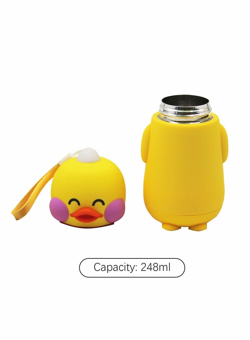 Y&D Insulated Water Bottle 248ML Yellow Duck Stainless Steel Vacuum Flask Keeps Hot and Cool (Happy Emoji) - Image 2