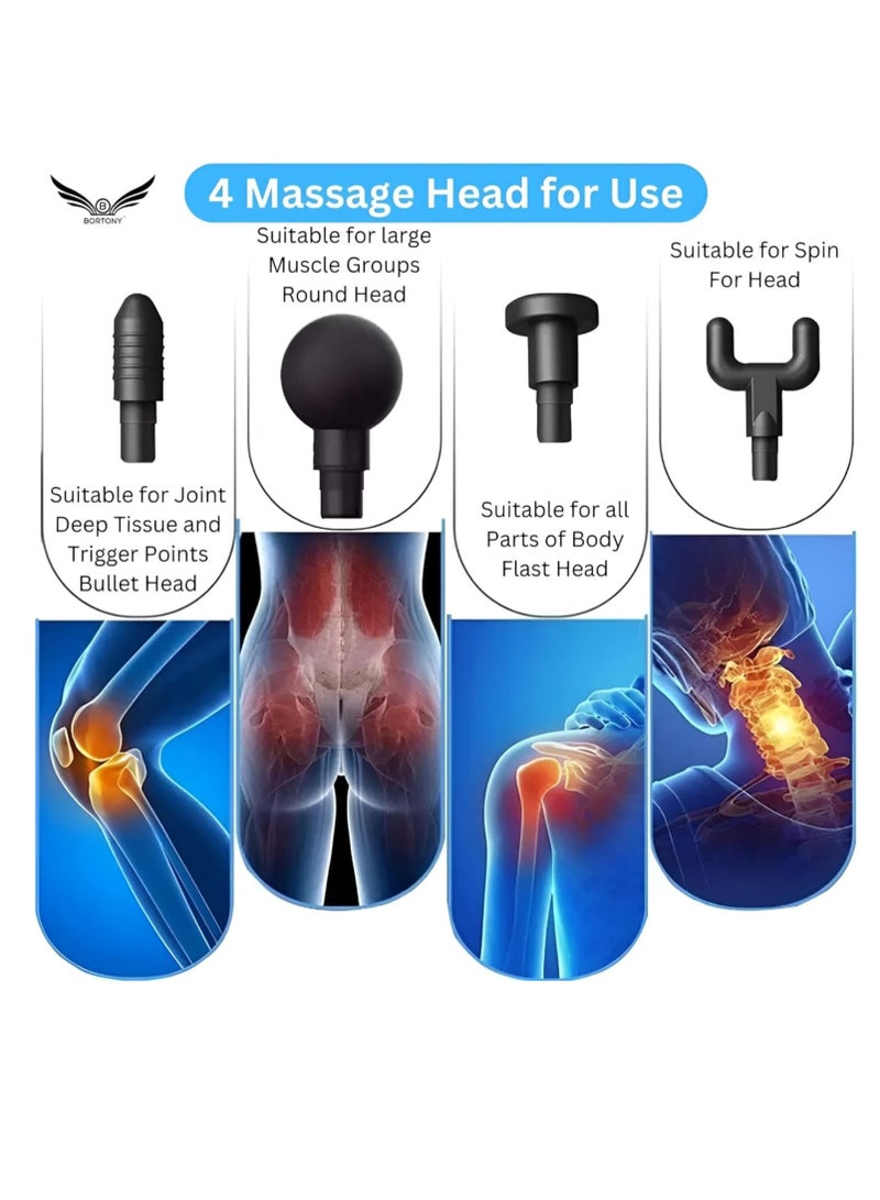 "Deep Tissue Mini Massage Gun – Handheld Electric Percussion Massager for Pain Relief, Portable with Super Quiet Brushless Motor (Black)" - Image 3