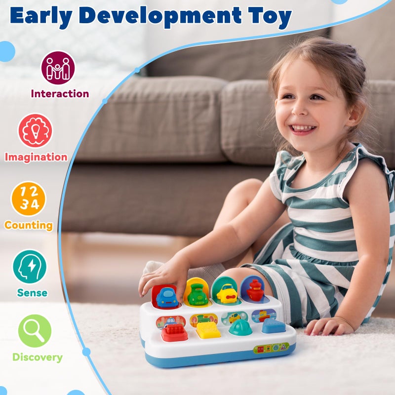 Tovol Zerky Interactive Cause & Effect Pop Up Vehicle Toys for Toddlers 1-3 Years, Sensory Montessori Toys for Infants 8-12 Months, Fun Hide and Seek Play for Boy Girl - Image 5