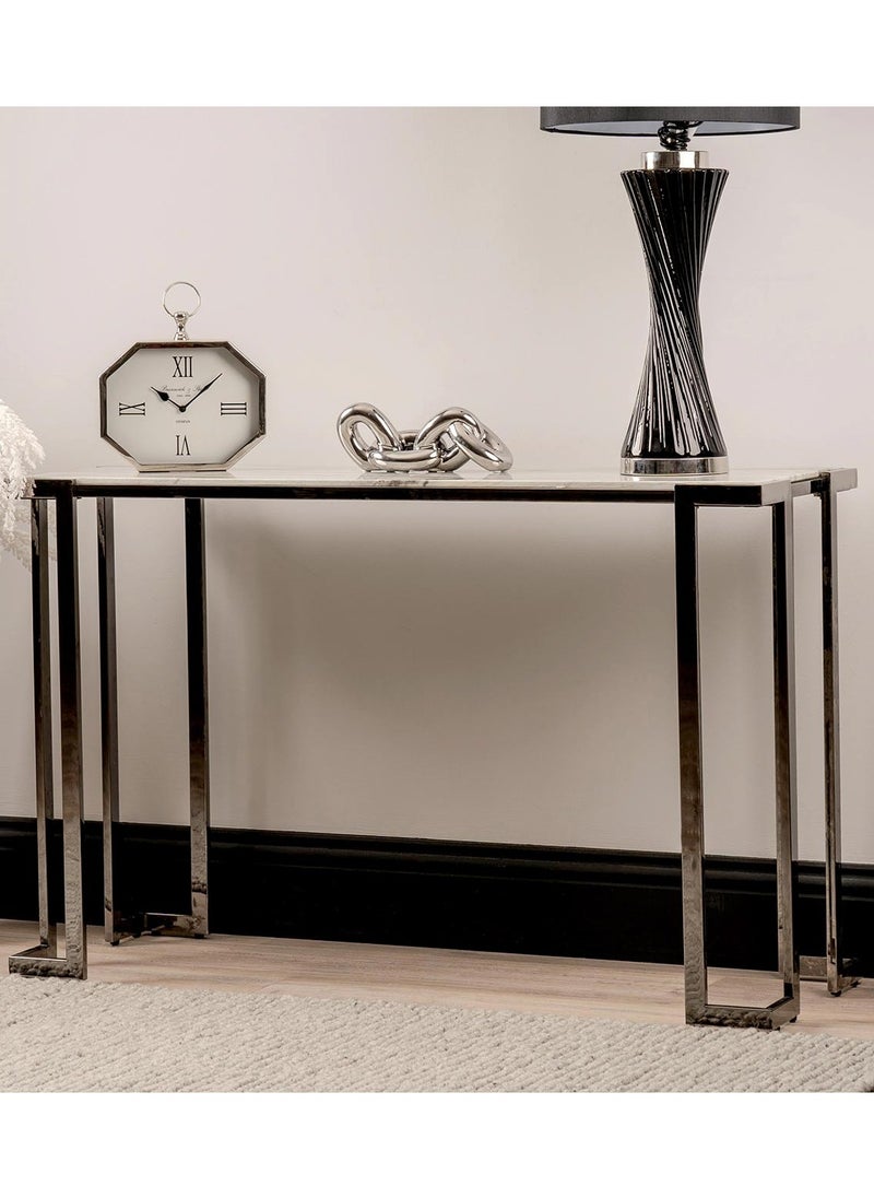 VANITY LIVING VANITY LIVING Sepano Marble Glass Console Table – Elegant and Modern Accent Piece  - Image 1