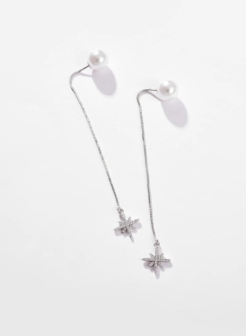 SOHI White Pearls Contemporary Artificial Drop Earring Jewellery