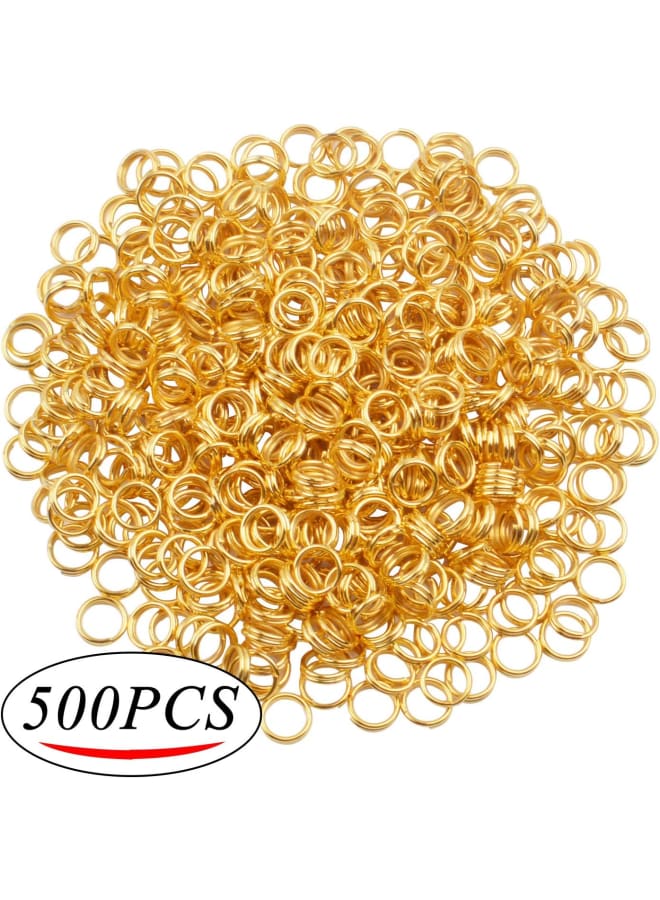 Jump Rings, 500 Pieces Golden Double Loop Round Split Rings Small Key Chain Hoops for Key Charms Jewelry Making, 6mm - Image 2