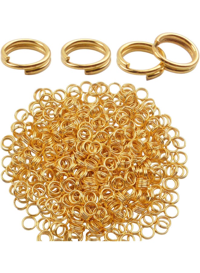 Jump Rings, 500 Pieces Golden Double Loop Round Split Rings Small Key Chain Hoops for Key Charms Jewelry Making, 6mm - Image 1
