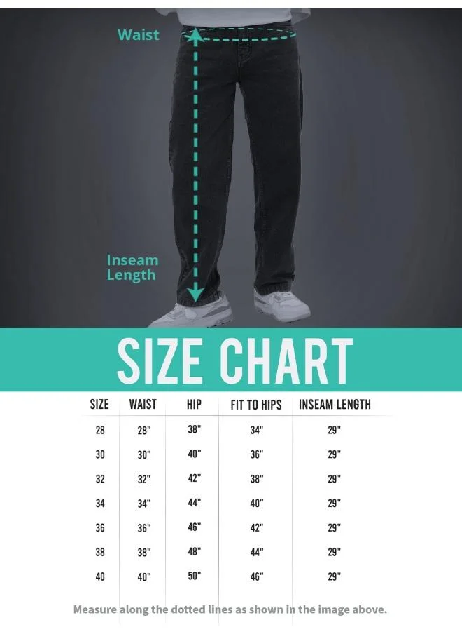 The Souled Store Light Blue The Souled Store Men Arctic Solid Baggy Cargo Denims for Men | Best Price UAE