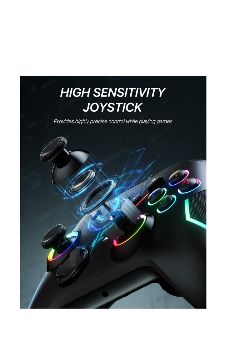 Switch Controllers, Nin-tendo Switch Controller Compatible with Switch/Switch Lite/Switch OLED/IOS/Android/Windows, Wireless Switch Pro Controller with LED Color Light/Dual shock/Turbo/Motion Control