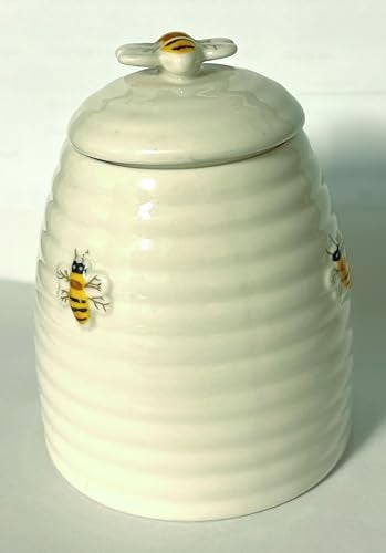 JBK Pottery Honey Pot with Beehive Design, Holds 1 1/2 Cups, Measures 3.5" x 4.5", Decorative Counter Gift - Image 4