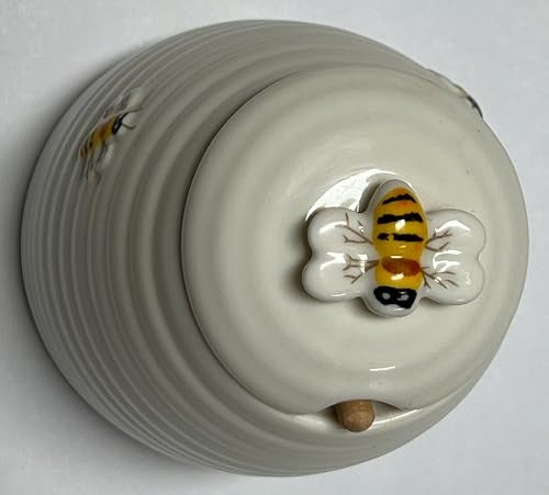 JBK Pottery Honey Pot with Beehive Design, Holds 1 1/2 Cups, Measures 3.5" x 4.5", Decorative Counter Gift - Image 3
