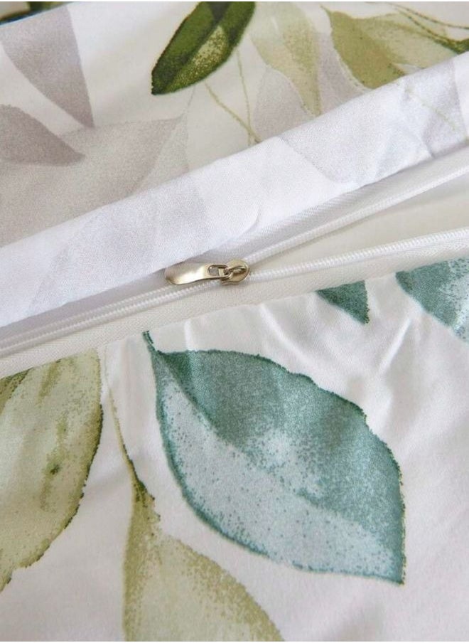 LUNA Home - King Size 6 Pieces, Green Leaves Design Bedding set - Image 1