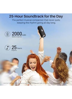 TOZO Pa2 Bluetooth Speaker With Dual Drivers And Dual Bass Diaphragms Deep Bass Loud Stereo Sound Ipx8 Waterproof 25H Playtime Custom Eq App Portable Wireless Speaker For Home Outdoors Travel Black  - Image 3