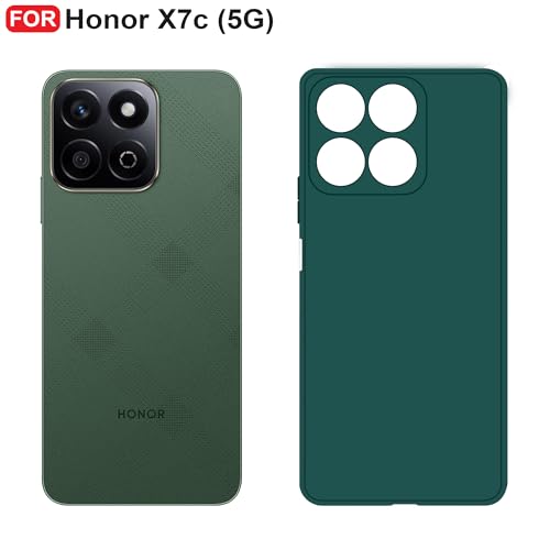 CEDO Back Cover for Honor X7c (5G) | Camera Bump Protection & Inner Velvet Fabric Lining | Ultra Slim Matte Soft Rubberised Case Cover (Green) - Image 2