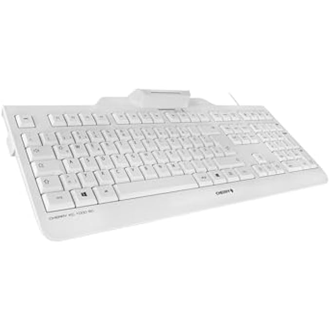 Cherry KC 1000 SC-Z, DEUTSCHES LAYOUT, QWERTZ TASTATUR, KABELGEBUNDENE SECURITY-TASTATUR MIT INTEGRIERTEM CHIPKARTEN-TERMINAL, BLAUER ENGEL, WEIß-GRAU - Image 3