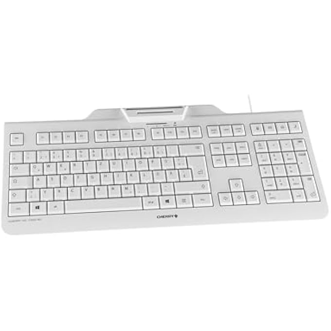 Cherry KC 1000 SC-Z, DEUTSCHES LAYOUT, QWERTZ TASTATUR, KABELGEBUNDENE SECURITY-TASTATUR MIT INTEGRIERTEM CHIPKARTEN-TERMINAL, BLAUER ENGEL, WEIß-GRAU - Image 2