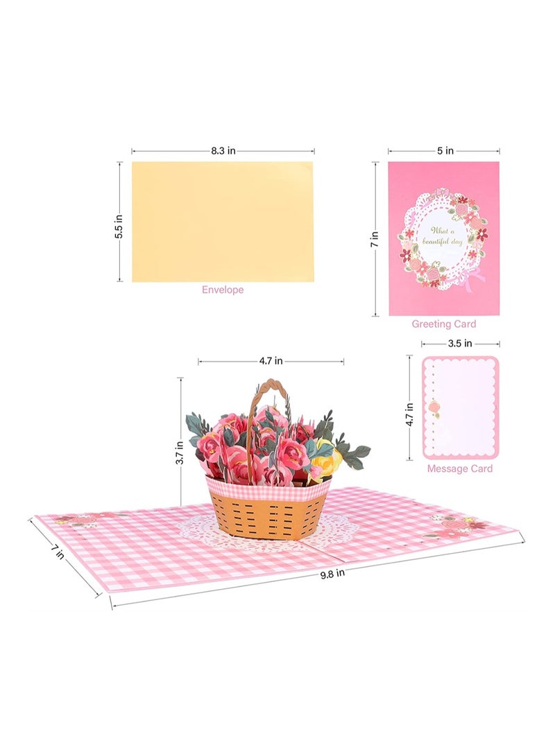 3D Pop Up Flower Bouquet Card Perfect for Anniversaries Weddings Valentines Day Gifts for Wife Mom Sister Daughter and Friends - Image 3