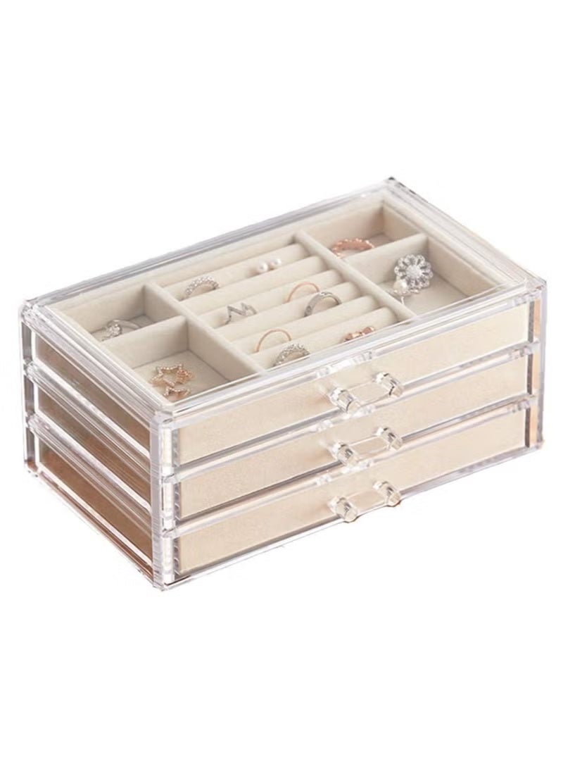 Shein Acrylic jewelry box and organizer, transparent box with 3 drawers - Image 1