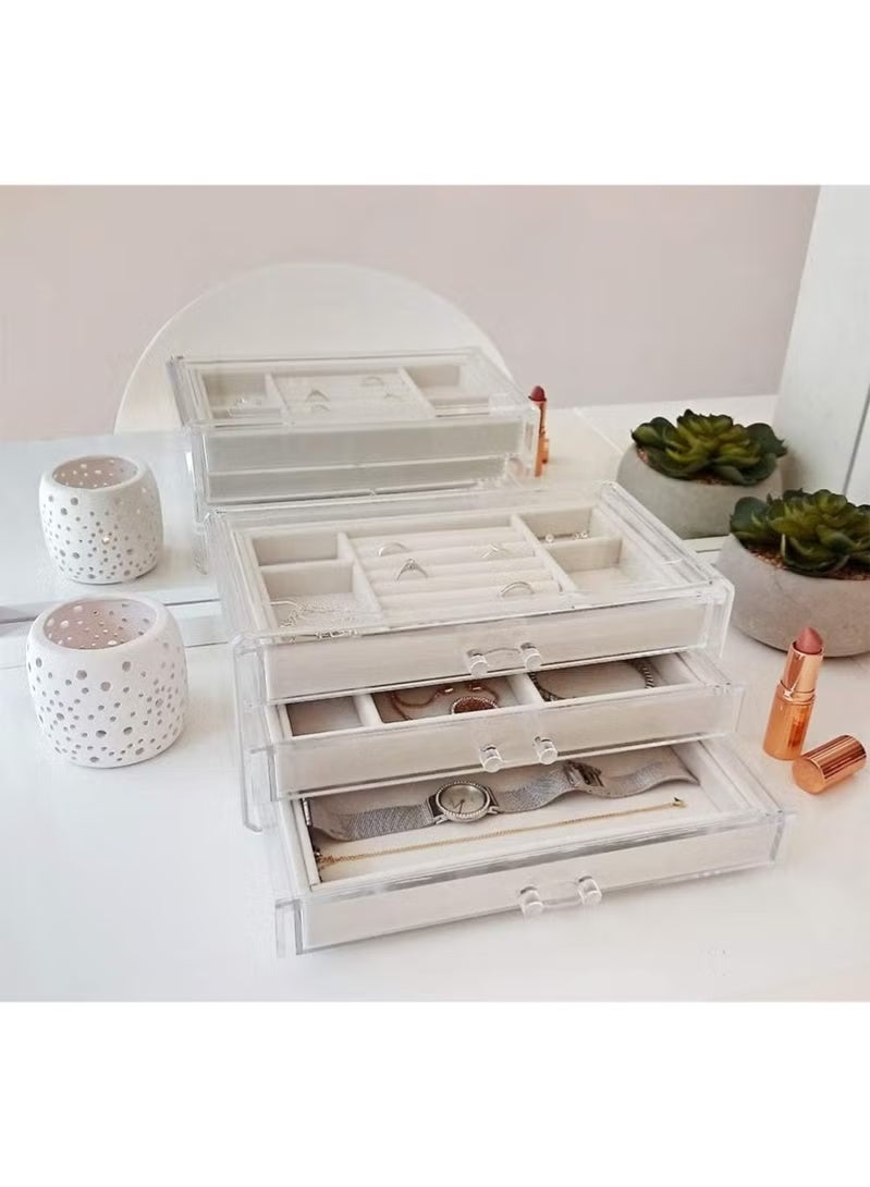 Shein Acrylic jewelry box and organizer, transparent box with 3 drawers - Image 2