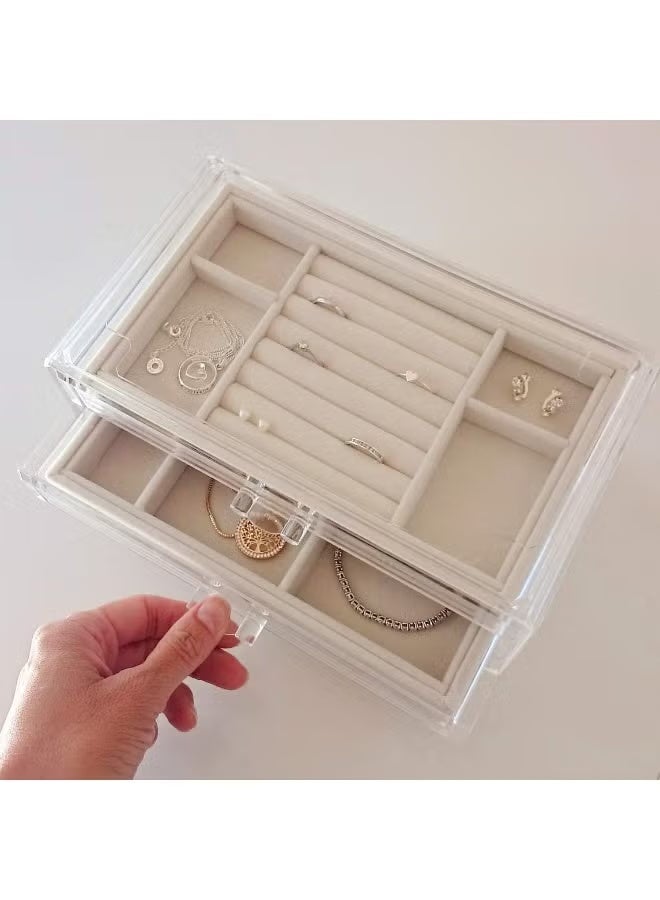 Shein Acrylic jewelry box and organizer, transparent box with 3 drawers - Image 4