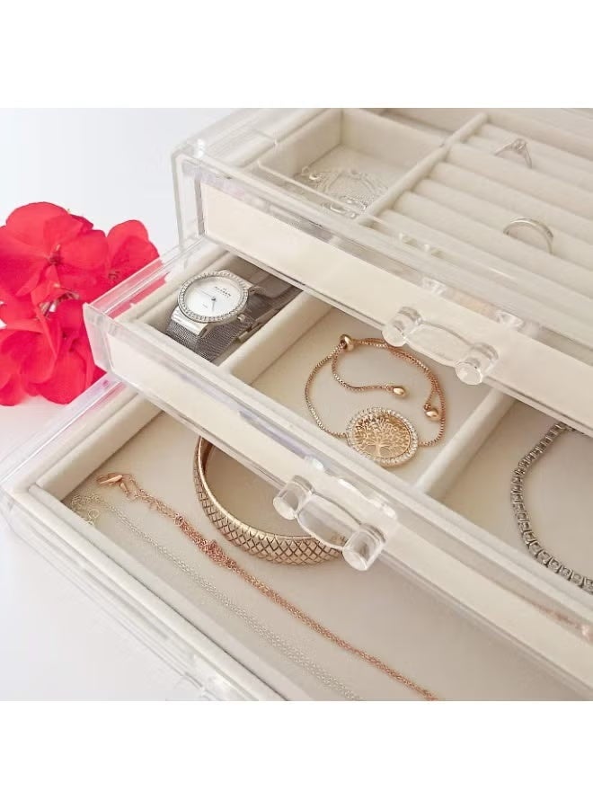 Shein Acrylic jewelry box and organizer, transparent box with 3 drawers - Image 5