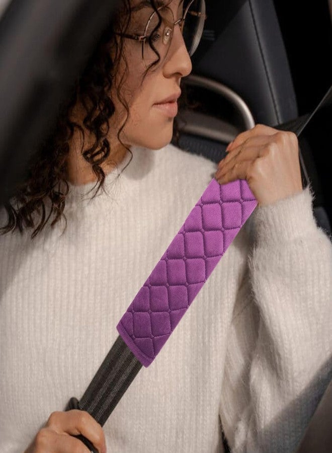 tecooller Car Seat Belt Cover Pad, 5 Pack, Seatbelt Covers for Car Accessory, Soft Material, Car Seat Strap Pads, Purple 10.63 inches, Universal Fit for All Vehicles, Comfort for neck shoulders (5-Purple) - Image 5