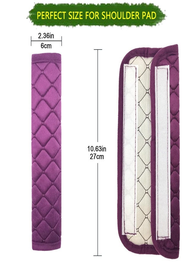 tecooller Car Seat Belt Cover Pad, 5 Pack, Seatbelt Covers for Car Accessory, Soft Material, Car Seat Strap Pads, Purple 10.63 inches, Universal Fit for All Vehicles, Comfort for neck shoulders (5-Purple) - Image 2