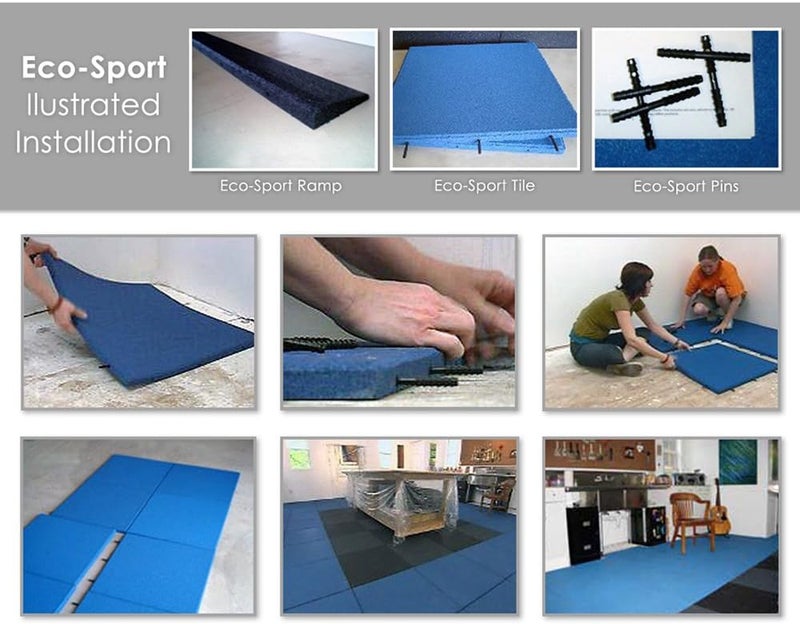 Rubber-Cal Eco-Sport Floor Tile-Pack of 3, Green, 1 x 20 x 20-Inch - Image 4