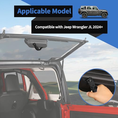 Voodonala Jeep Wrangler JL Rear Window Grip Handle Paracord Grab Handle Compatible with Jeep Wrangler JL JLU 4XE 20182024 Trunk Tailgate Assist Grip 1Pc Full Black Add Washers - Image 3