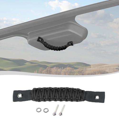 Voodonala Jeep Wrangler JL Rear Window Grip Handle Paracord Grab Handle Compatible with Jeep Wrangler JL JLU 4XE 20182024 Trunk Tailgate Assist Grip 1Pc Full Black Add Washers - Image 1
