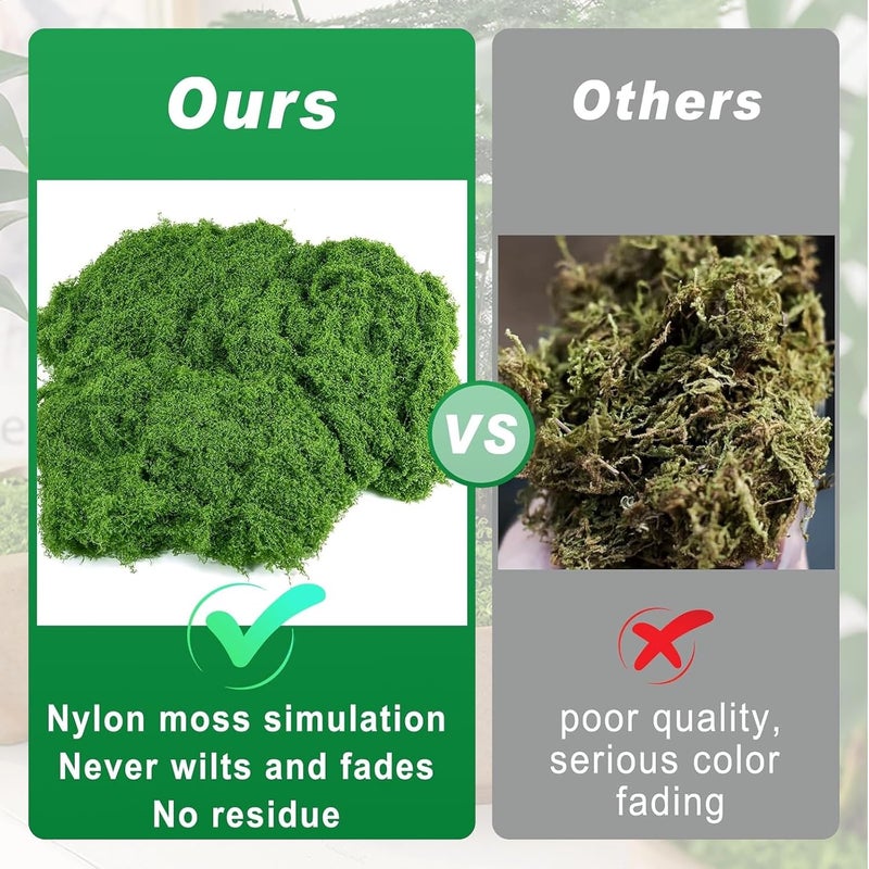 PacuM 100 g Artificial Moss for Decorating, Process Moss, Nylon Fake Moss, Artificial Moss for Crafts, Artificial Moss for Crafts, Iceland Moss, Artificial Moss for Crafts, Miniature Garden Decoration (Dark - Image 4