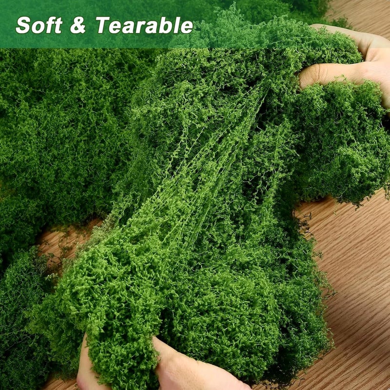 PacuM 100 g Artificial Moss for Decorating, Process Moss, Nylon Fake Moss, Artificial Moss for Crafts, Artificial Moss for Crafts, Iceland Moss, Artificial Moss for Crafts, Miniature Garden Decoration (Dark - Image 3