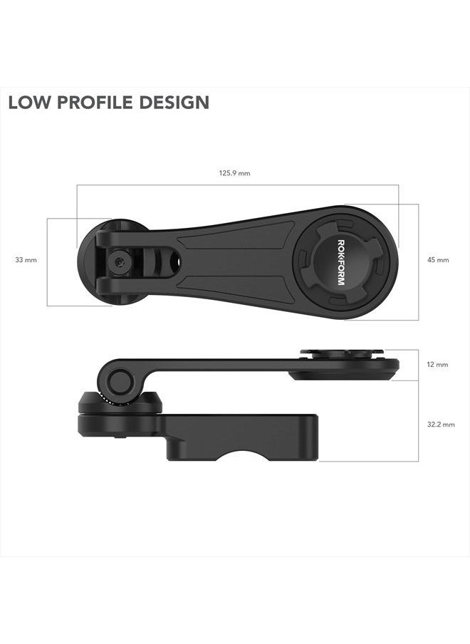 Rokform - Motorcycle Cell Phone Perch Mount, Clutch Perch Phone Mount Fits Most Harley's, Secures Phone Via Quad Tab Twist Lock Mount and Built-in Magnet Mount (Polished Aluminum) - Image 1