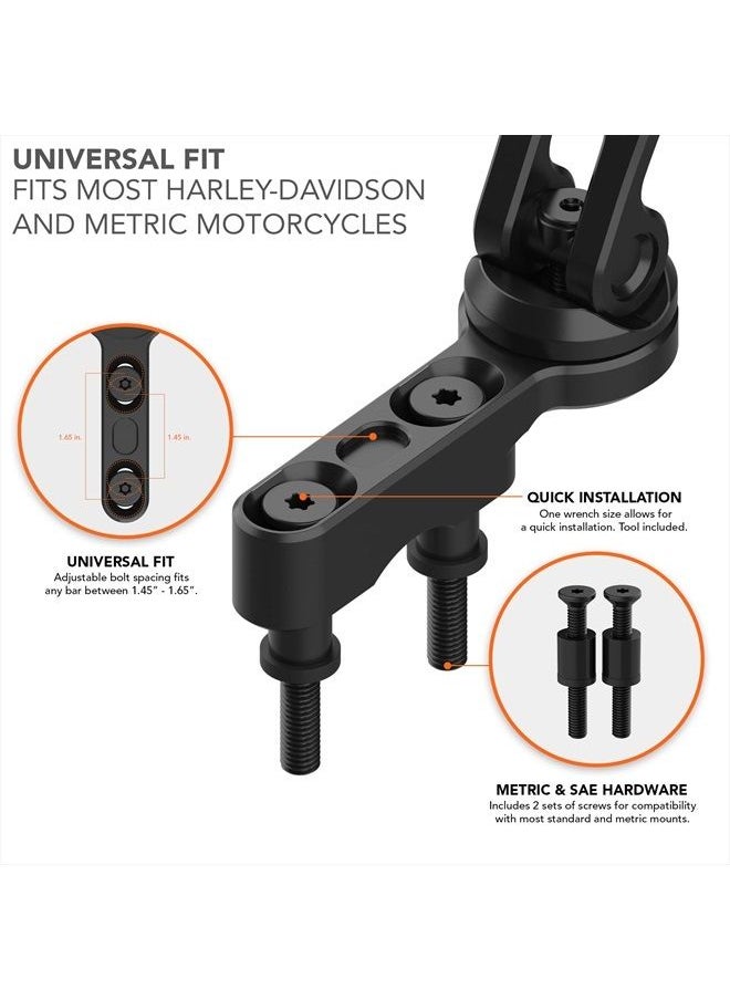 Rokform - Motorcycle Cell Phone Perch Mount, Clutch Perch Phone Mount Fits Most Harley's, Secures Phone Via Quad Tab Twist Lock Mount and Built-in Magnet Mount (Polished Aluminum) - Image 1