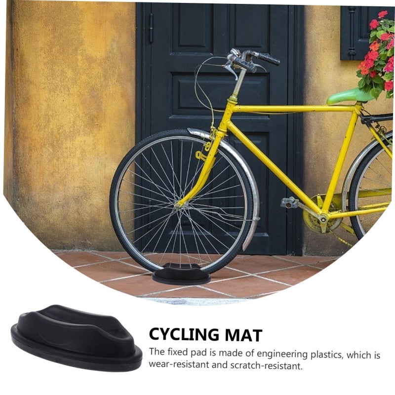 2 Pcs Bike Front Wheel Riser Block Pad for Indoor Trainer Stabilizer Black - Image 5