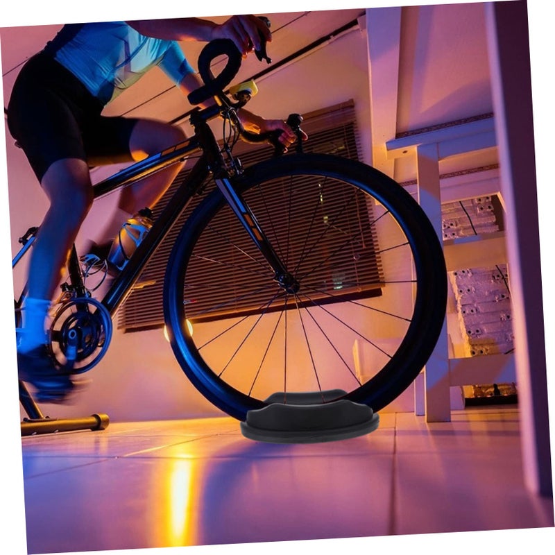 2 Pcs Bike Front Wheel Riser Block Pad for Indoor Trainer Stabilizer Black - Image 4
