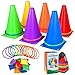 Alyoen 31 PCS Christmas Carnival Games 3 in 1 Indoor Outdoor Bean Bag Ring Toss Games for Kids Birthday Party Plastic Soft Cones Yard Lawn Game for Family Party Kids Gift - Image 2