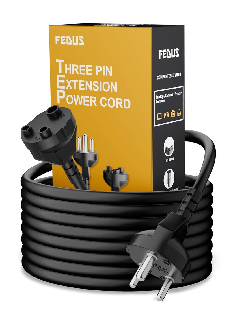 FEDUS FEDUS 15M Long 18AWG Heavy Duty Male to Female 3 Pin Power Extension Cord Wire 10amp Indoor Outdoor Power Cord Extension Electrical Extender Power Cable for appliances Electronics and Power Tools  - Image 1