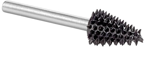 Kutzall Extreme Taper Rotary Burr, 1⁄8" Shaft, Very Coarse - Wood Carving Bit for Dremel, Foredom, DeWalt, Milwaukee. Abrasive Tungsten Carbide, 1⁄4" (6.3mm) Dia. X 1⁄2" (12.7mm) Length TX-14-EC - Image 2