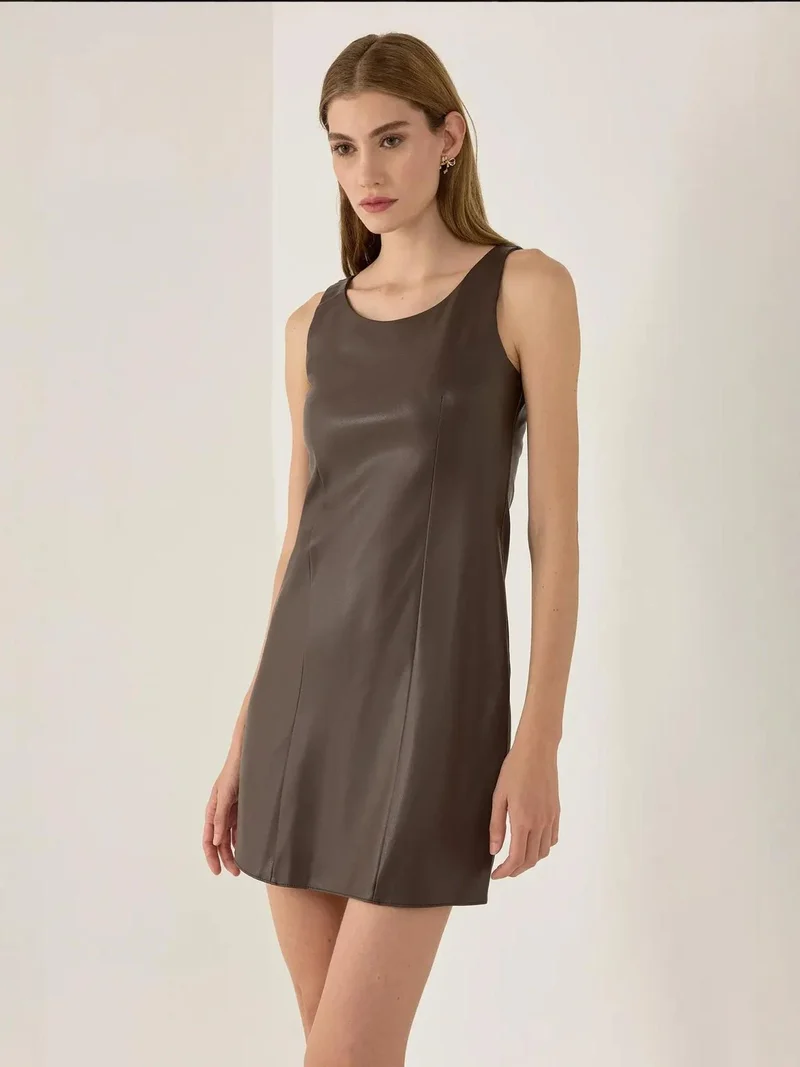HICCUP Faux Leather Mini Dress