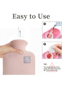 KASTWAVE Small Hot Water Bag with Knitted Cover 1L Large Capacity Bag Removable and Washable Soft  - Image 4