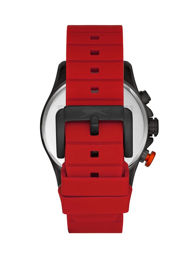 سلازنجر Men's Quartz Movement Watch, Multi Function Display and Silicone Strap - SL.9.6552.2.02, Red