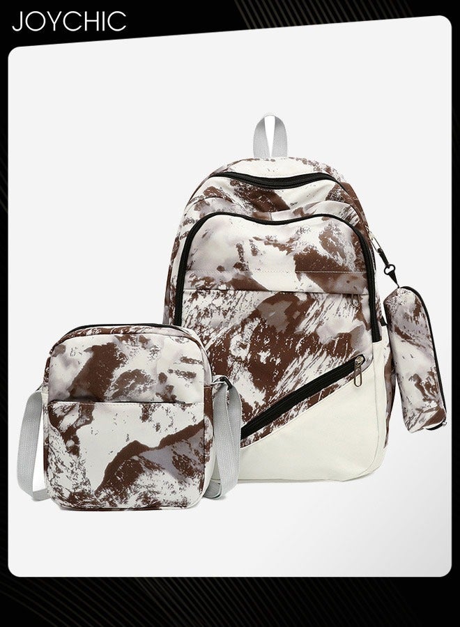 Joychic 3-piece Fashionable Travel Daypack Nylon Waterproof Zipper School Backpack Set with Pencil Pouch For Middle High Students - Image 3