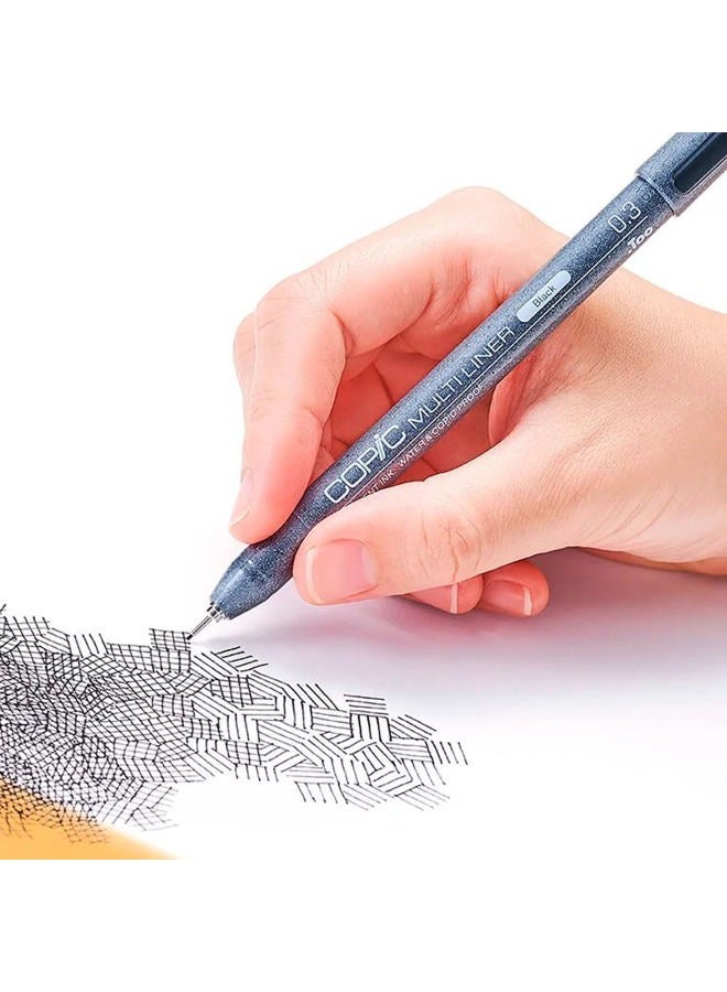 COPIC Multiliner Pen Size :- 0.1 ( Black) - Classic - Image 2