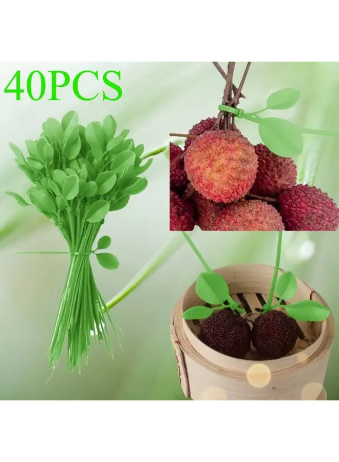 40 قطعة شريط ربط على شكل عشب بلاستيك متين لأعمال الحرف اليدوية تنسيق الزهور والبستنة - Image 2