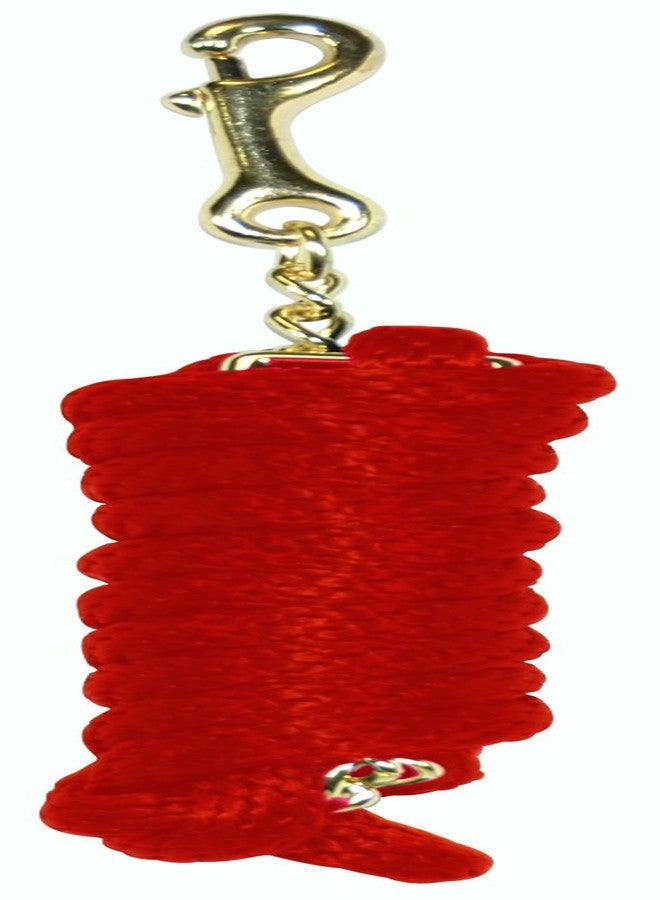 Hamilton Extra Heavy Poly Horse Lead Rope with 24" Chain and Bolt Snap, 8' Long by 5/8" Thick, Red, Barn Horse Tack for Daily Use - Image 1