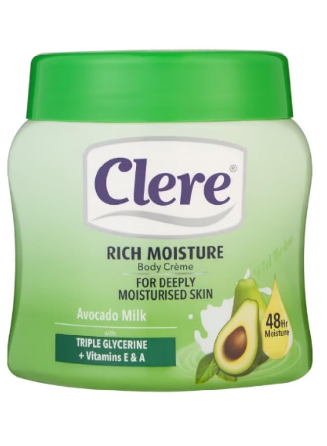 Rich Moisture Body Cream With Avocado Milk 500ml
