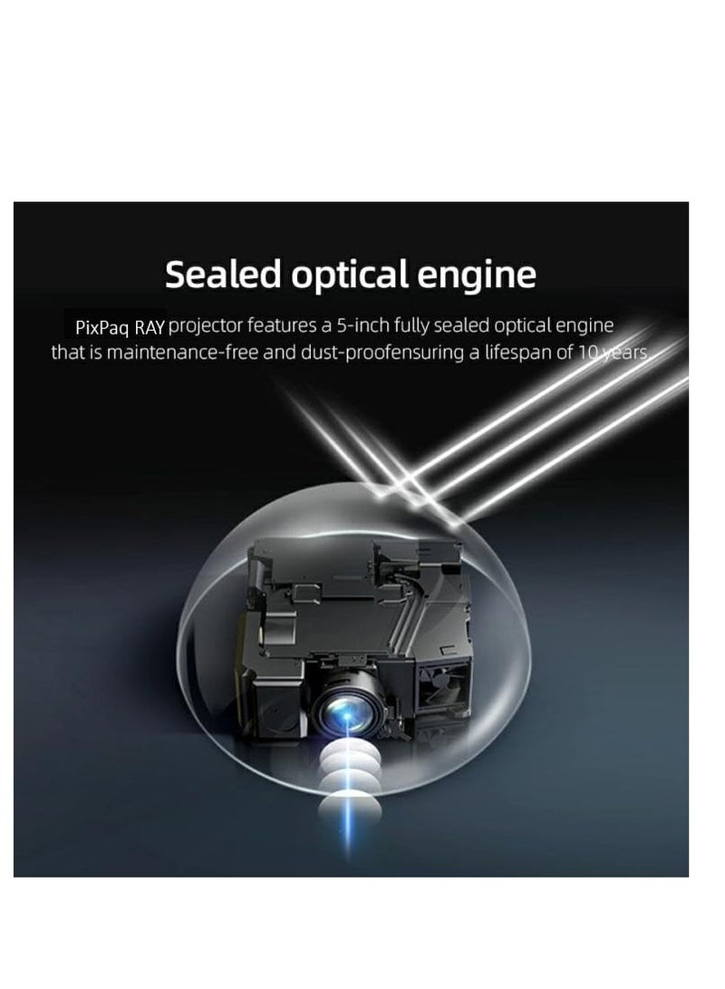 جهاز عرض منزلي راي 2000 ANSI و20000 لومن اوتوماتيكي بالكامل FHD 1080p، 4K HDR اندرويد (تركيز تلقائي + حجر انحراف تلقائي)، ايه ار سي، واي فاي مزدوج وبلوتوث ومنفذ HDMI مزدوج - Image 5