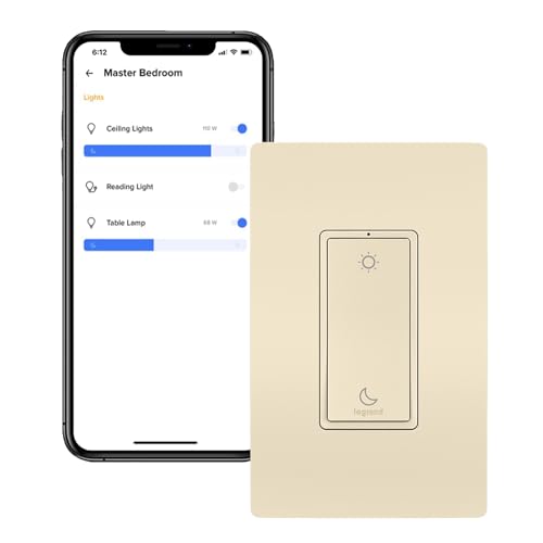 Legrand Radiant WNRL43LA Wireless Smart Switch with Netatmo SleepWake Compatible with Alexa Google Assistant Apple HomeKit Light Almond 1 Count - Image 1