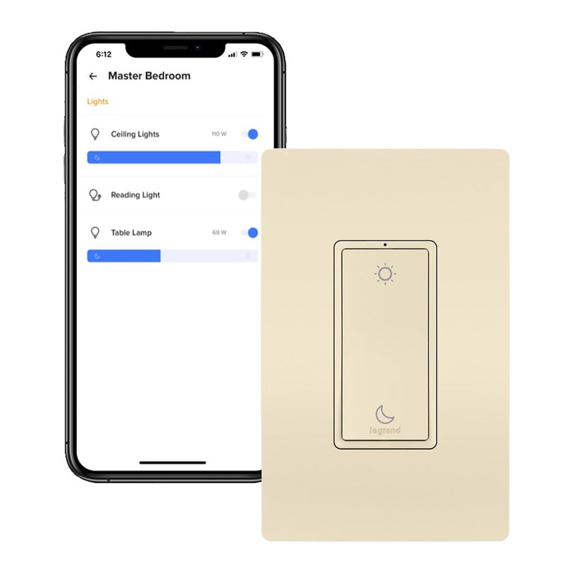 Legrand Radiant WNRL43LA Wireless Smart Switch with Netatmo SleepWake Compatible with Alexa Google Assistant Apple HomeKit Light Almond 1 Count - Image 2