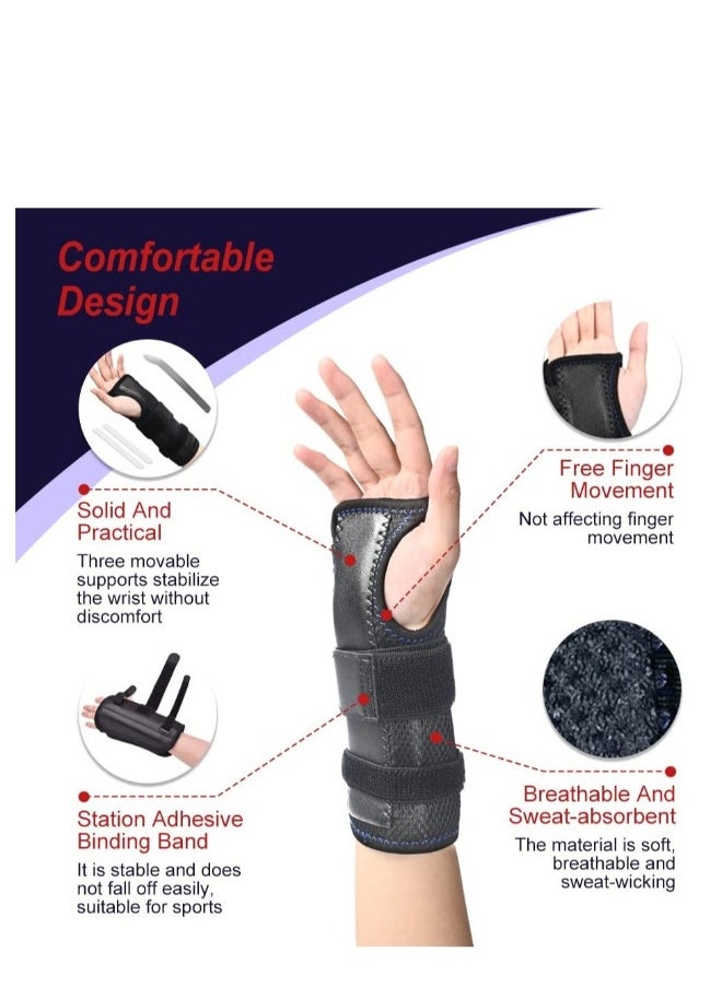 Generic - Wrist Support Brace Carpal Tunnel, Lengthened Fixed Hand Support, Arthritis, Myositis And Sprain Pain Relief, One-Step Wear Wrist Support, for Left Hand (Black) - Image 1