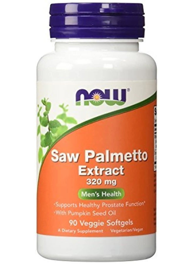 Now Foods Saw Palmetto Extract, 320 Mg 90 Veggie Softgels - Image 1