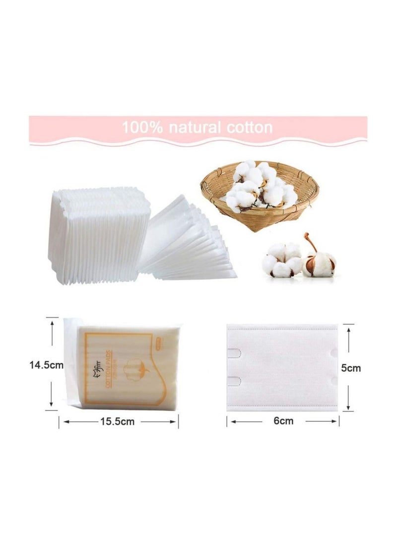 Captaintech Makeup Remover Pads, 222pcs 100% Pure Cotton Pads, Three-layer Thickened Cotton for Cosmetic, Sensitive Skin, Nail, and Personal Care, Save Water Soft Gentle Makeup Tools, Disposable Face Towel  - Image 5